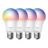 Set 4 becuri smart Wi-Fi, RGB, intensitate ajustabila, 2700-6500K, 806 lm, E27 - TP-Link Tapo TapoL530E(4-pack) SafetyGuard Surveillance