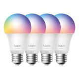 Cumpara ieftin Set 4 becuri smart Wi-Fi, RGB, intensitate ajustabila, 2700-6500K, 806 lm, E27 - TP-Link Tapo TapoL530E(4-pack)