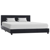 Cumpara ieftin Cadru de pat, negru, 160x200 cm, piele ecologica
