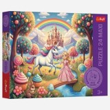 Puzzle Maxi Printesa si Unicornul, 24 Piese, Multicolor, CMCLASS