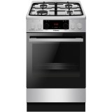 Aragaz cu cuptor electric Hansa FCMXS593632, clasa energetica A, culoare inox, gaz + cuptor electric,capacitate cuptor 65 litri, 4 zone de gatit, disp