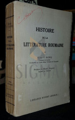 HISTOIRE DE LA LITTERATURE ROUMAINE - PETRE V . HANES foto