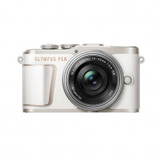 Aparat foto Mirrorless Olympus E-PL10 Pancake Zoom Kit White 14-42mm Silver foto