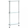 Gossi raft cu 3 niveluri, transparent, 30x30x67 cm, sticla securizata