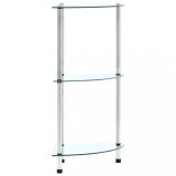 vidaXL Raft cu 3 niveluri, transparent, 30x30x67 cm, sticlă securizată