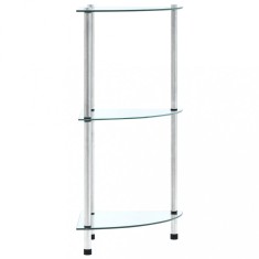 Gossi raft cu 3 niveluri, transparent, 30x30x67 cm, sticla securizata