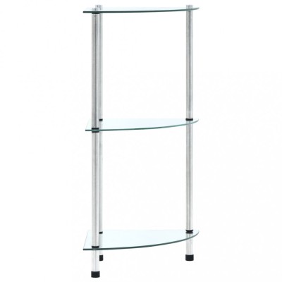 Gossi raft cu 3 niveluri, transparent, 30x30x67 cm, sticla securizata foto