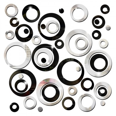 Set oglinzi design modern, Axroad Mall, 48 bucati/set, Rezistent la apa, Design interior, Usor de curatat si intretinut, Pentru acasa camera de zi dor foto