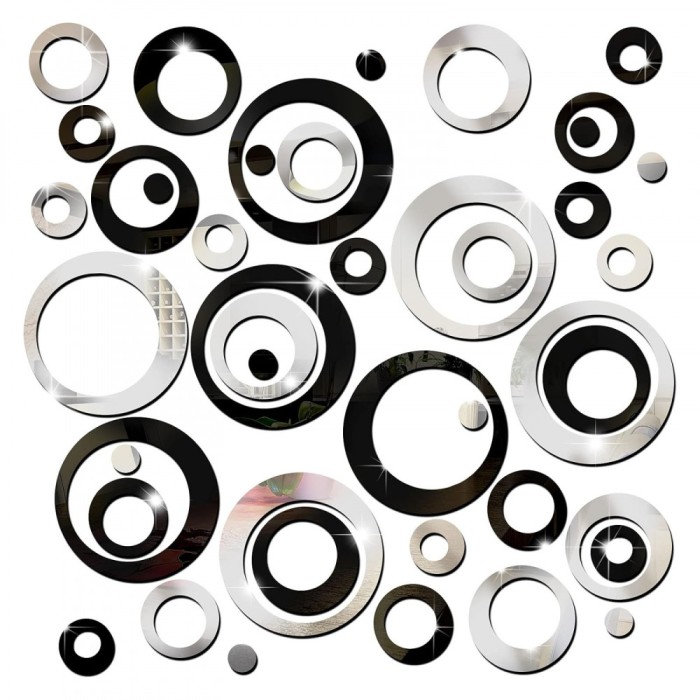 Set oglinzi design modern, Axroad Mall, 48 bucati/set, Rezistent la apa, Design interior, Usor de curatat si intretinut, Pentru acasa camera de zi dor