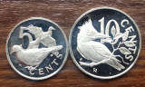 Lot 2 monede Insulele Virgine Britanice - 5/10 Cents 1975 - Proof, America Centrala si de Sud