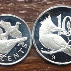 Lot 2 monede Insulele Virgine Britanice - 5/10 Cents 1975 - Proof