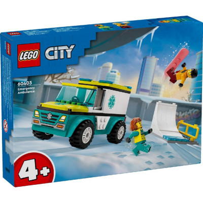 LEGO CITY AMBULANTA DE URGENTA SI PRACTICANT DE SNOW BOARDING 60403 SuperHeroes ToysZone foto