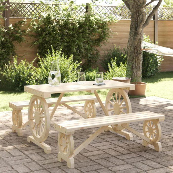 Gossi set mobilier de gradina, 3 piese, lemn masiv de brad