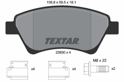 TEXTAR 2393001 Q+ set placute frana,frana disc foto