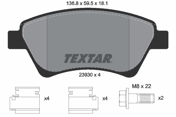 TEXTAR 2393001 Q+ set placute frana,frana disc