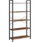VASAGLE Biblioteca tip scara 80x30x153 cm, 5 rafturi deschise, stil industrial, maro rustic Household NewTrend