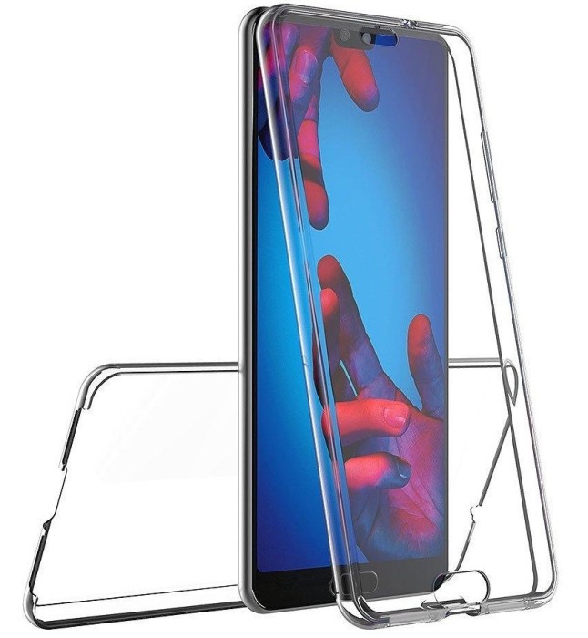 Husa Full TPU 360&deg; (fata + spate) compatibila Huawei P20, Transparent