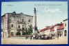 Bucovina - probabil 1927 - Cernauti - Str.Regina Maria cu Monumentul ostasesc - printata, animata, color, circulata, Fotografie