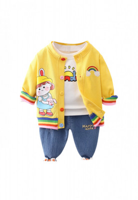 Compleu Rainbow Cardigan Bluza si Blugi foto