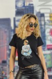 U835-1 Tricou casual cu imprimeu si mesaj