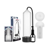 Pompa manuala PUMP ADDICTED - Power RX7, pentru marire penis si imbunatatire performante sexuale, cu masturbator, transparenta, 24 cm