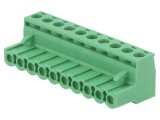 Conector regletă de conexiuni deconectabilă, 12A, verde, 10 terminale