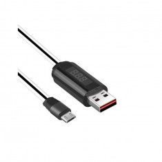 HOCO USB la micro-USB Cablu de incarcare cu afisaj LED si Timer-Culoare Alb