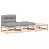 Cumpara ieftin Canapea de gradina fara cotiere, cu perne si taburete