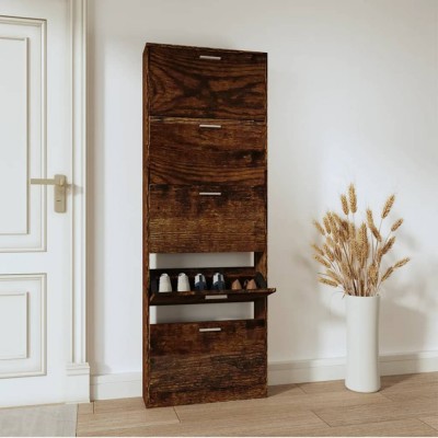 vidaXL Pantofar, stejar fumuriu, 59x17x169 cm, lemn compozit 342515 foto