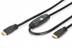 Cablu HDMI ASM 1.3 HighSpeed cu amplificator 20m Negru foto