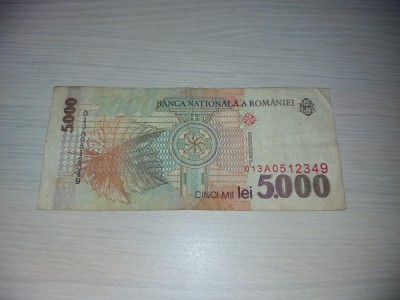 Bancnotă 5000 lei 1998 foto