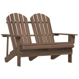 Cumpara ieftin Scaun de gradina Adirondack cu 2 locuri, maro, lemn de brad