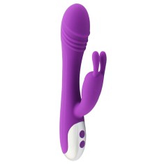 Vibrator Rabbit Levi Silicon USB 7 Moduri Mov 20 cm Passion Labs
