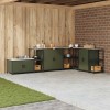 VidaXL Raft de depozitare pentru bucătărie cu raft Verde oliv Oţel 874971