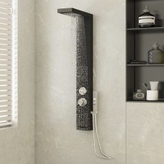 Gossi sistem panou de dus din aluminiu, negru