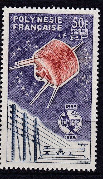 DB1 Colonii TAAF Terit Antarctice Franta 1965 UIT Comunicatii Satelit Cosmos 1 v. MNH