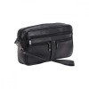 Borseta barbateasca, neagra, din piele naturala neteda, maner detasabil de mana compartiment principal 14 x 22, Magrot 24035