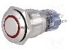 Intrerupator anti-vandalism, ON-ON, &Oslash;16mm, ONPOW - LAS2-GQF-11ZE/R12V/S-P