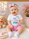 Cumpara ieftin Compleu din doua piese, tricou si pantaloni scurti pentru bebelusi, Ayyildiz,