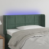 Cumpara ieftin Tăblie de pat cu LED, verde &icirc;nchis, 93x16x78/88 cm, catifea