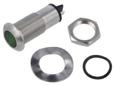 Lampă de control LED plată verde 110VAC &amp;Oslash;12,7mm IP67 MARL foto