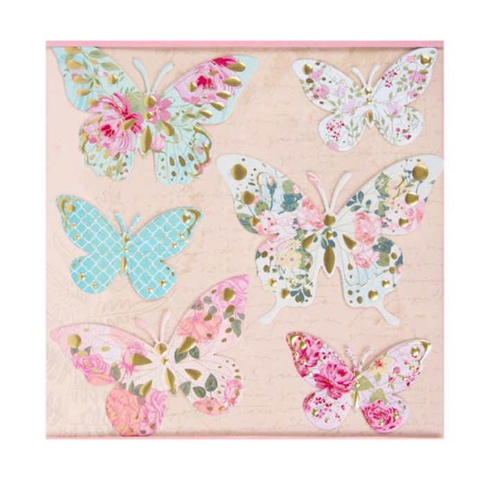 Autocolante de perete, Fluturi 3D Vintage, 31.5x30.5 cm, ATU-085104
