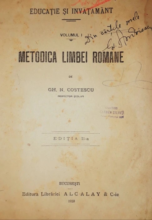 Gh. N. Costescu - Metodica limbei rom&acirc;ne (Editia a II-a, 1920)