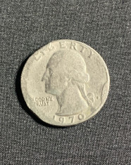 Moneda quarter dollar 1970 USA eroare de batere foto