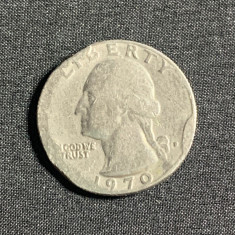 Moneda quarter dollar 1970 USA eroare de batere