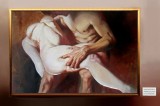 Tablou Original Pictura Nud, Tablou Cuplu Nud, Tablou Siluete Nud, Pictura cuplu, Ulei, Realism