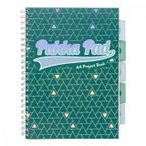 Caiet cu Spirala si Separatoare Pukka Pad Project Book Glee A4, 200 File Matematica, Verde