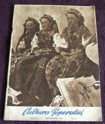 Revista Cultura poporului An 1 - Nr. 9 / 1951, stalinism, proletcultism RPR foto