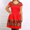 Rochie Mira cu Broderie RosuMarimea