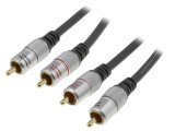 Cablu RCA Dual 0,5m Negru